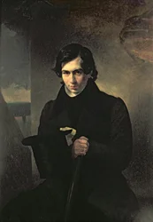 Retrato del autor ruso Nestor Kukolnik (1809-1868), 1836